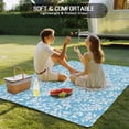 thumbnail image 4 of Blue Spring Floral Outdoor Rug 6x9 Ft - Reversible Patio Rug Outdoor Camping Rugs, Farmhouse Flowers Elegant Pastoral Washable Indoor Outdoor Area Rugs, Non-Slip Outdoor Carpet Runner for Deck/Porch, 4 of 8