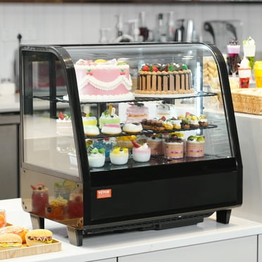 KFFKFF Refrigerated Display Case Bakery Display Fridge Case 3.5 cu ft/100L 2-Tier
