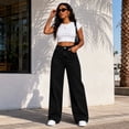 thumbnail image 2 of BODOAO Women's High Waisted Wide Leg Jeans Baggy Straight Leg Denim Pants with Pockets Button Fly Vintage 90s Skater Trousers Casual Relaxed Fit Jeans for Women Black 4XL, 2 of 5