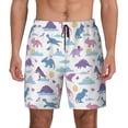 thumbnail image 2 of Goofa Dinosaur Printed Men's Swim Trunks Board Shorts Quick Dry Mens Swimming Trunks with Compression Liner,Breathable Fit Hawaii Beach Shorts-X-Large, 2 of 9