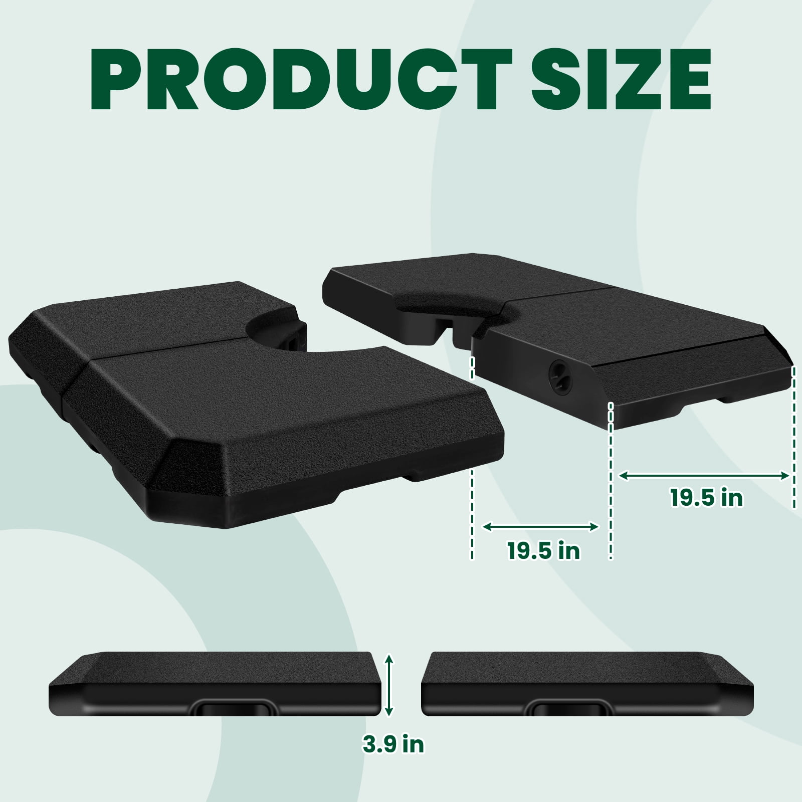 4Pcs 353 lbs Cantilever Offset Patio Umbrella Stand Square Base Plate, Patio Umbrella Base, Stand Cross Umbrella Base for Outdoor Umbrella Installations