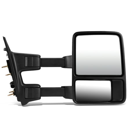 DNA Motoring TWM-027-T666-BK-AM-R For 2008 to 2016 Ford Super Duty Manual Amber LED Turn Signal Towing Mirror (Right / Passenger)