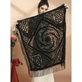 thumbnail image 4 of Velvet Shawl with Fringe Shawl for Women scarf Handmade Indian Wraps for women with Tassel, 4 of 4