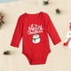 thumbnail image 5 of Mono de bebé con estampado de Papá Noel y Feliz Navidad, mono de algodón rojo para recién nacido, traje navideño para bebé, mono de manga larga para vacaciones para niño pequeño, 5 of 5