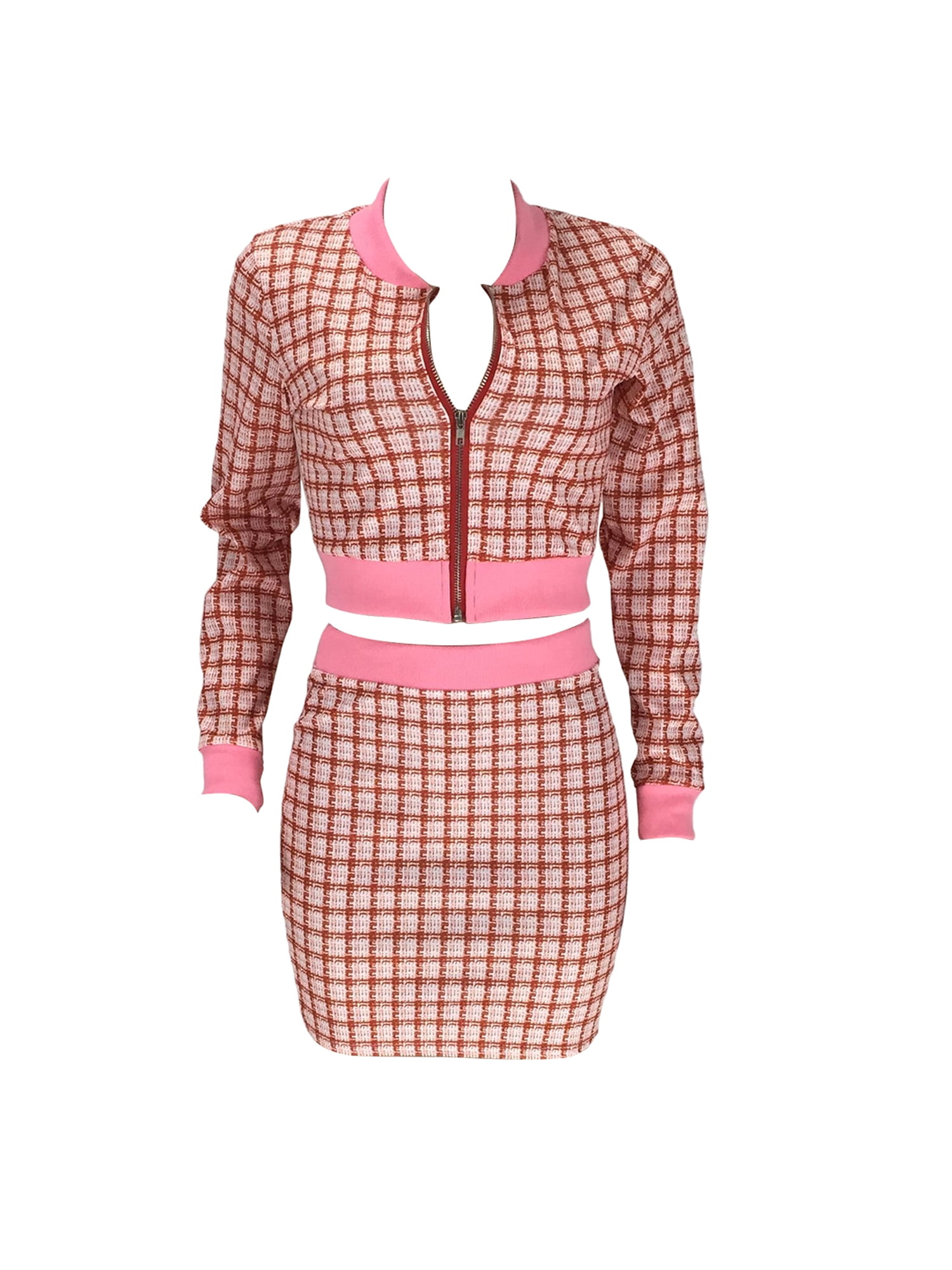 Two-Piece Set with Buttoned Jacket and Mini Skirt - White