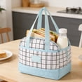 thumbnail image 2 of Bowayaoa Classic Plaid Insulated Lunch Bag, Thick Aluminum Foil Waterproof Bento Tote, Portable Handheld Food Storage Bag for Office Commute Outdoor Picnic Daily Meal Carrying, 2 of 7