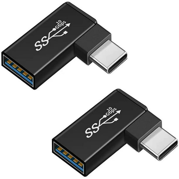 Right Angle USB C to USB 3.0 Adapter,(2 Pack) 90 Degree USB Type C Male