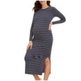 thumbnail image 1 of Bwiyojiz Tailles P-TTG Robe d'Été de Maternité Femmes Mode Décontractée Imprimé Fente Enceinte Manches Longues Col Rond Modern Textures Vêtements, 1 of 6