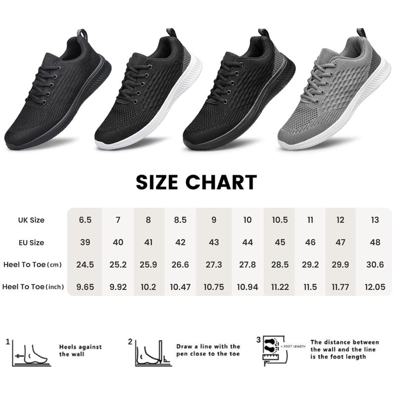 YHOON Mens Walking Shoes Non Slip Running Shoes Lightweight Tennis Shoes Breathable Workout Shoes Comfortable Fashion Sneakers Black Size 7
