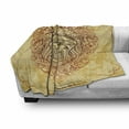 thumbnail image 3 of Safari Soft Flannel Fleece Blanket, Zodiac Lion Baroque Motifs on Grunge Aged Background Pride Sign Astrology Theme, Cozy Plush for Indoor and Outdoor Use, 60" x 80", Yellow Orange, by Ambesonne, 3 of 6