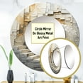 thumbnail image 3 of Designart "Timeless Turn In Gold And White" Abstract Spirals Rund Mirror For Wall Decor - Large Gold Round Print Mirror - Round Modern Mirror - Wall Mounted Round Large Mirror - 23" x 23", 3 of 6