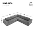 thumbnail image 3 of Harper & Bright Designs Modular L-Shaped Sectional Sofa, Upholstered Luxury Floor Couch Set, Free Combination Foam-Filled Couch for Living Room Bedroom, Gray, 3 of 18