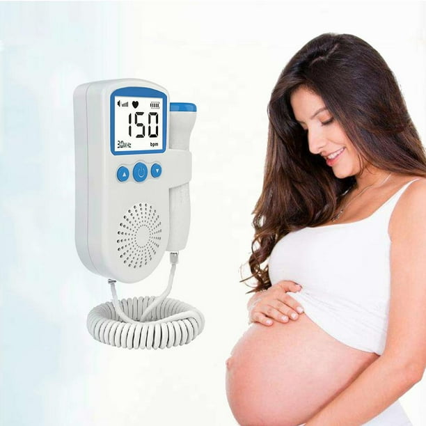 Monitor de frecuencia cardíaca para bebés Detector de latidos cardíacos fetales para mujeres embarazadas (azul)