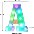 thumbnail image 4 of Luces de letras de marquesina LED de colores con control remoto - Letreros de marquesina iluminados - Letras de barra de fiesta con decoraciones iluminadas para el hogar - Multicolor H, 4 of 5
