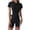 Black-A, variant on Summer Swimsuit for Women 1PC Swimsuits Sporty Training Bathing Swimwear Short Sleeve Zipper Surfing Swimwear