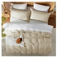 thumbnail image 5 of Beige Cream California King Duvet Cover Sets - Soft Double Brushed Cal King Duvet Cover, 3 Piece, with Button Closure, 1 Duvet Cover 104x98 inches and 2 Pillow Shams, 5 of 9