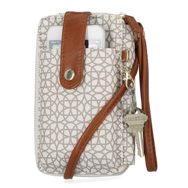 Mundi - Bolsa cartera para mujer con bloqueo RFID Jacqui, monedero compacto de viaje para celular, piel sintética, arena (Bridgehampton Sand)