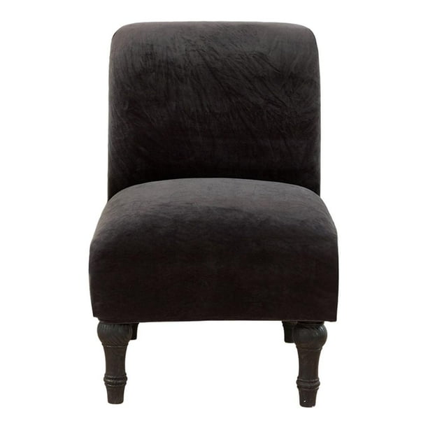 Funda de terciopelo antideslizante para silla, para sala de estar, banquete, cena, elegante Gris oscuro