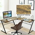thumbnail image 5 of Costway Modern Adjustable Feet Computer L Shaped Desk, Brown, 5 of 9