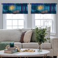 thumbnail image 4 of LALILO Kitchen Curtain Valance Summer Night Park Park With Rod Pocket Window Curtain 52"x 18" Set of 2, 4 of 5