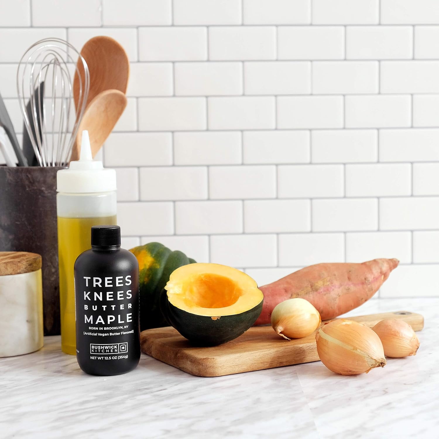 Trees Knees Butter Maple Syrup with Sea Salt, Vegan, Gluten-Free, Paleo-friendly, Grade A, Organic, Infused with Sweet and Savory Flavor, 11.5oz