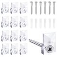 thumbnail image 1 of BAGTeck 22 Sets of Mirror Holder Clips Kitï¼ŒCrystal Clear Plastic Mirror Clip, Mirror Holder Clips Glass Retainer Clips Kitï¼ŒMirror Hanging kit with Screws and Fixed Mirror Box Door (Classic Style), 1 of 4