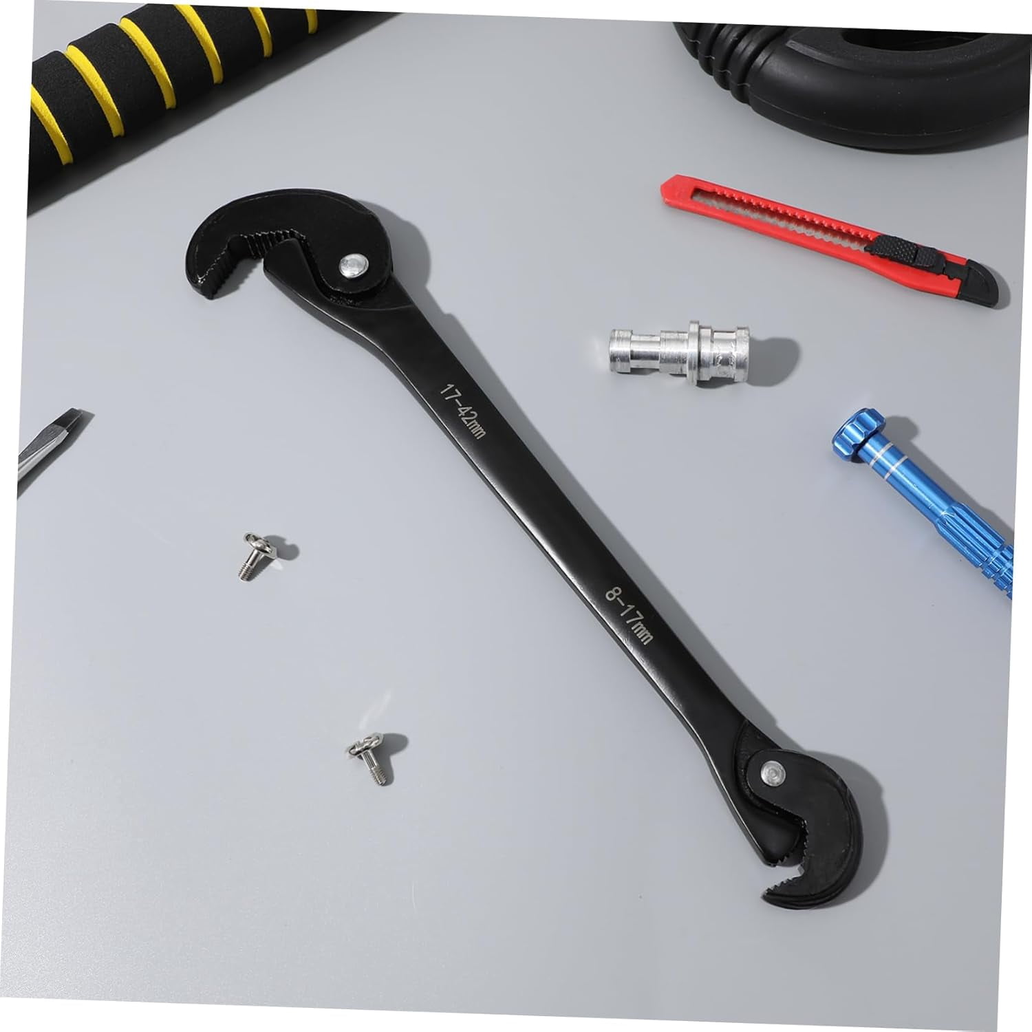 Multi-Functional Adjustable Wrench for Home and Industrial Use Steel Automatic Hook Type Design Handles Parts Labor-Saving Tool for Plumbing and Repair