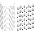 thumbnail image 1 of 50 Pcs Clips de Serre en Verre, Clips de Fixation en Acier Inoxydable-25 W Clips et 25 Z Clips, 1 of 5