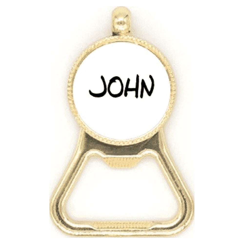 Porte-clés en Acier Inoxydable Spécial Nom Anglais JOHN Bouteille de Bière Ouvreur