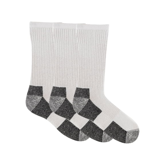 Gildan Men's Ultra Cotton Crew Socks White, 3 Pack