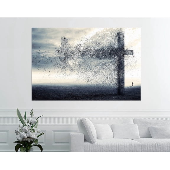 Luvia Christian Christian Print Cross And Dove Jesus Art Christian Home Decor Churchâ&Nbsp;Wall Art Religious Art Modern Christian Art UNFRAMED