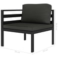 thumbnail image 3 of vidaXL 4 Piece Patio Lounge Set with Cushions Aluminum Anthracite, 3 of 3