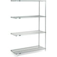 thumbnail image 3 of Nexel 4 Tier Wire Shelving Add-On Unit, Stainless Steel, 36"W x 21"D x 86"H, 3 of 5