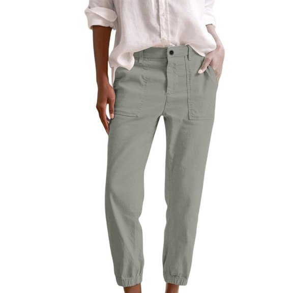 Women's Pants Fashion Casual Pants For Women Solid Color Elastic Long Leisure Trousers