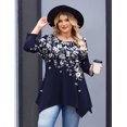 thumbnail image 2 of Zeagoo Plus Size Blouses for Women 3/4 Sleeve Shirts Crewneck Tunic Tops Loose Fit Spring Summer Casual Lady Clothes, 2 of 5