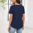 thumbnail image 4 of CALAFEBILA Women Summer Tops Casual Solid Color Shirts for Women Short Sleeve V Neck T-shirts, 4 of 8