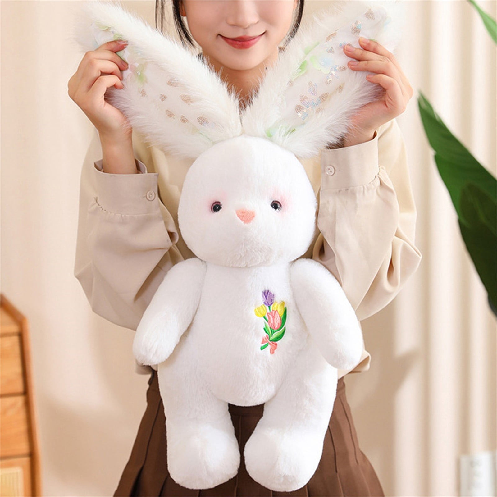 RUIG Rabbit Plush Toy, 23.6 inchs Easter Stuffed Animal Bunny Plush Animal Doll, Plush Rabbit Toy Bunnys Stuffed Animals for Girls Easter Animals on Party Birt