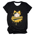 thumbnail image 2 of Wang6 Womens Trendy Plus Size Graphic T Shirts Summer Short Sleeve Loose Tops Causal Baseball Bananas Printed Crew Neck Tees 0624liBlack XXL, 2 of 4