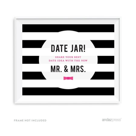 Date Jar - Share Best Date Idea Modern Black and White Stripes Wedding Party