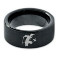 thumbnail image 2 of Tungsten Ninja Star Throwing Martial Arts Band Ring 9mm Men Women Comfort Fit Black Flat Cut Brushed Polished, 2 of 4