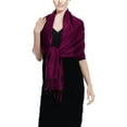 thumbnail image 6 of Soft Silky Rayon Pashmina Shawl Wrap Scarf in Solid Color, 6 of 10