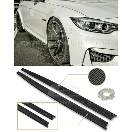 Rocker Panel End Cap - Repalcement for 2014-2018 BMW F80 M3 | EOS M-Performance Style Carbon Fiber Side Skirts Rocker Panels Extension