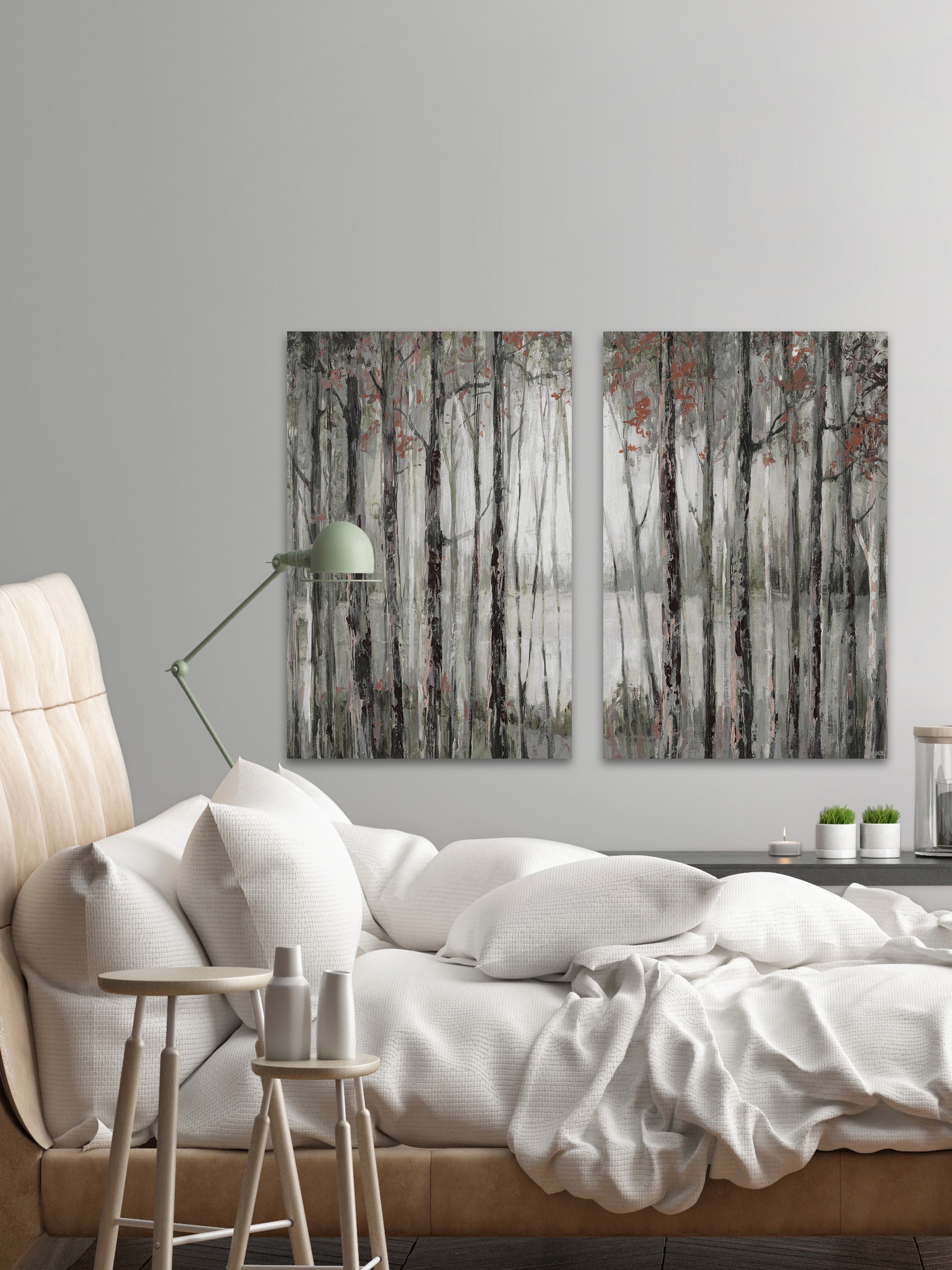 Dusky Autumn Lake Diptych