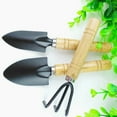 thumbnail image 3 of Shisuyan 3pcs Mini Iron Hand Shovel Trowel Rake for Garden / Outdoor / Camping (Black), 3 of 8