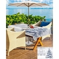 thumbnail image 5 of Outdoor Tablecloth with Umbrella Hole & Zipper, Christmas Tree Rectangle Tablecloth 60x102 Inch, Blue Tree Xmas Snowflake Winter Patio Table Cover Waterproof Table Cloth for Picnic/Party, 5 of 6