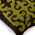 thumbnail image 2 of The HomeCentric Pillow Covers, Brown Lemon Grass Throw Pillow Cover, Square Bead Embroidered Pack of 2, 18x18 inch (45x45 cm) Silk Pillow Cover Bed, Sofa, Couch, Brown Pillow Cover - Adara, 2 of 3