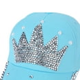 thumbnail image 7 of Yirtree Bling Women Baseball Cap Flower Snapback Rhinestone Sun Hats Adjustable Denim Jeans Hat Fashion Crown Faux Pearl Rhinestone Baseball Cap Snapback Outdoor Sun Hat, 7 of 7