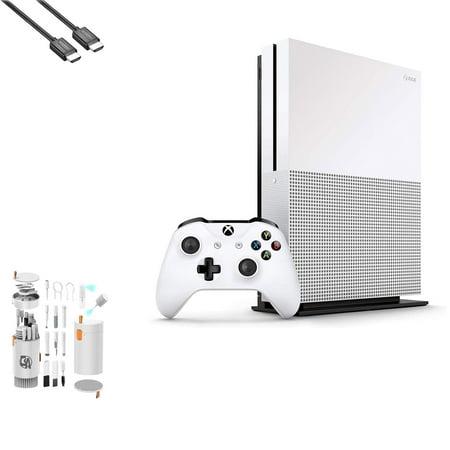 Pre-Owned Microsoft Xbox One S 1TB, 4K Ultra HD White with BOLT AXTION Cleaning Kit HDMI Bundle (Refurbished: Like New)