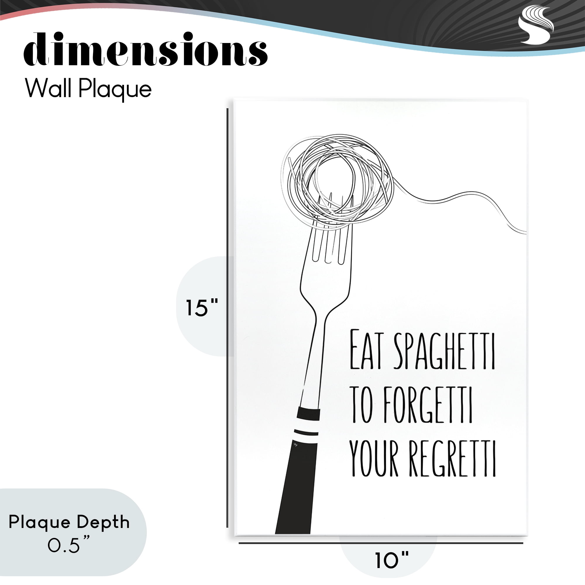 Stupell Industries Funny Spaghetti Sass Wall Plaque Art, design by Martina Pavlova