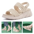 thumbnail image 1 of Sandalias Punta Abierta Cuña Anti Slip para Viajes Al Aire Libre (beige 39), 1 of 9